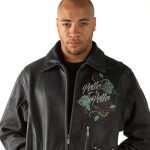 Snake Printed Pelle Pelle Leather Jacket