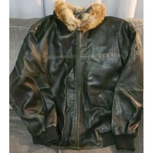 Pelle Pelle Dark Green Fur Hooded Leather Jacket