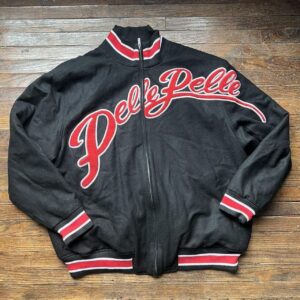 Authentic Pelle Pelle Black & Red Wool Varsity Jacket