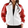 Pelle Pelle Womens White Red Leather Jacket