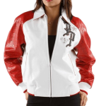 Pelle Pelle Womens White Red Leather Jacket