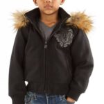 Pelle Pelle 1978 Born Free Heritage Black Fur Hooded Kids Jacket