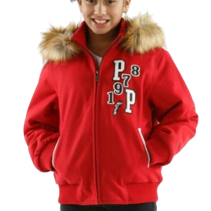 Pelle Pelle 1978 Flighting Red Fur Kids Jacket