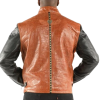 Pelle Pelle Leather Brown China Collar Jacket