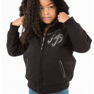 Pelle Pelle Kids Black Hooded Jacket