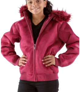 Pelle Pelle Kids Pink Fur Wool Jacket