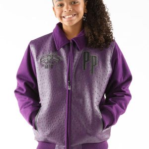 Pelle Pelle Kids Purple Shirt Collar Jacket