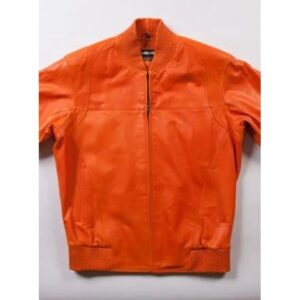 Pelle Pelle Orange Bomber Leather Jacket