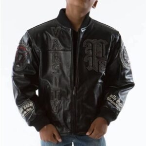 Pelle Pelle Kids Black Varsity Patch Jacket | Plush Jacket