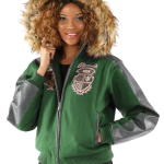 Pelle Pelle Womens Dynasty Green Hooded Jacket