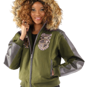 Pelle Pelle Womens Dynasty Olive Hooded Jacket