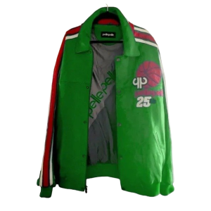 Pelle Pelle Basketball Green Leather Jacket