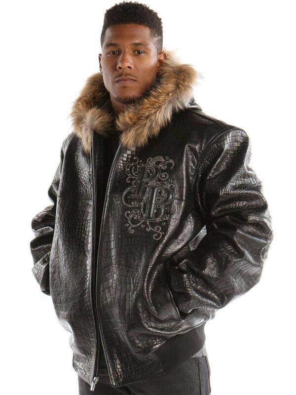 Pelle Pelle Black Shoulder Crest MB Jacket Fur Hood Jacket